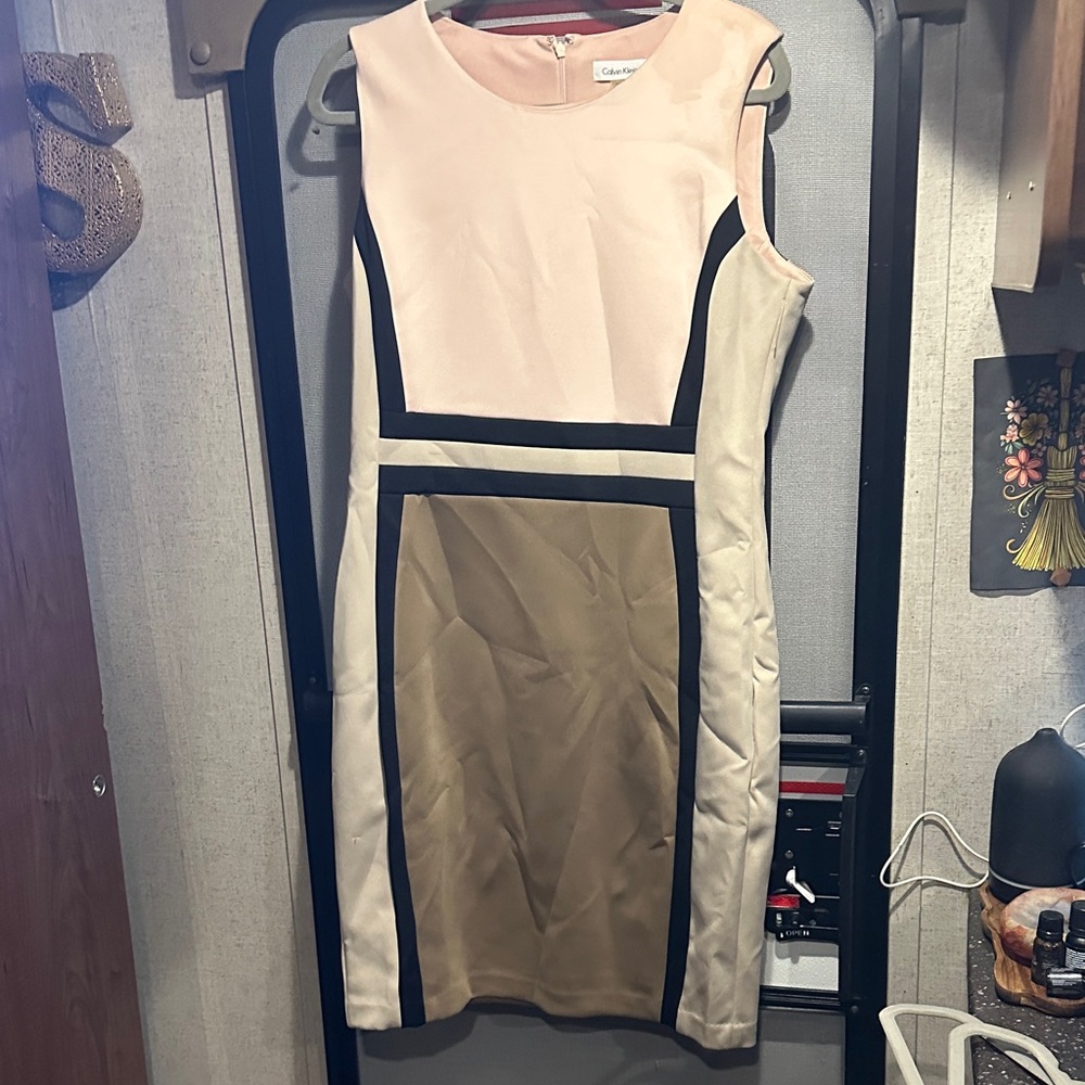 Calvin Klein Pink and Tan Mini Dress